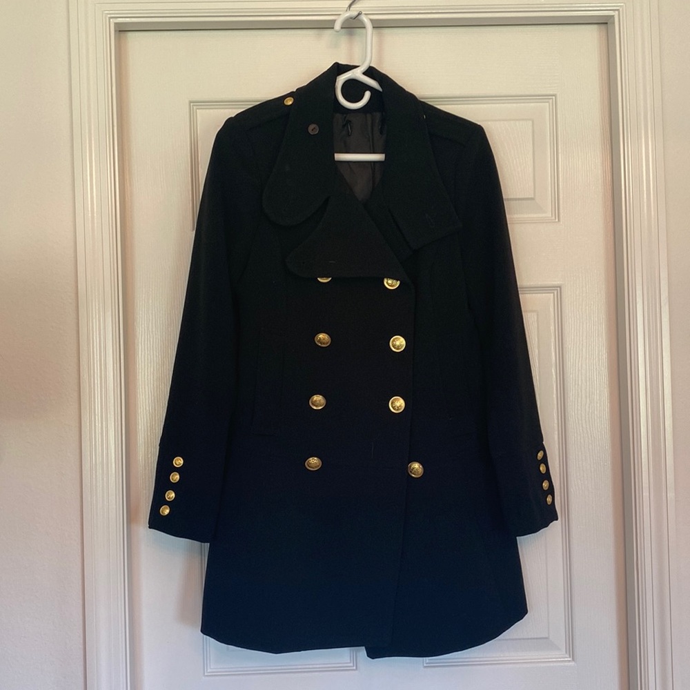 Black Military Jacket with Gold Buttons